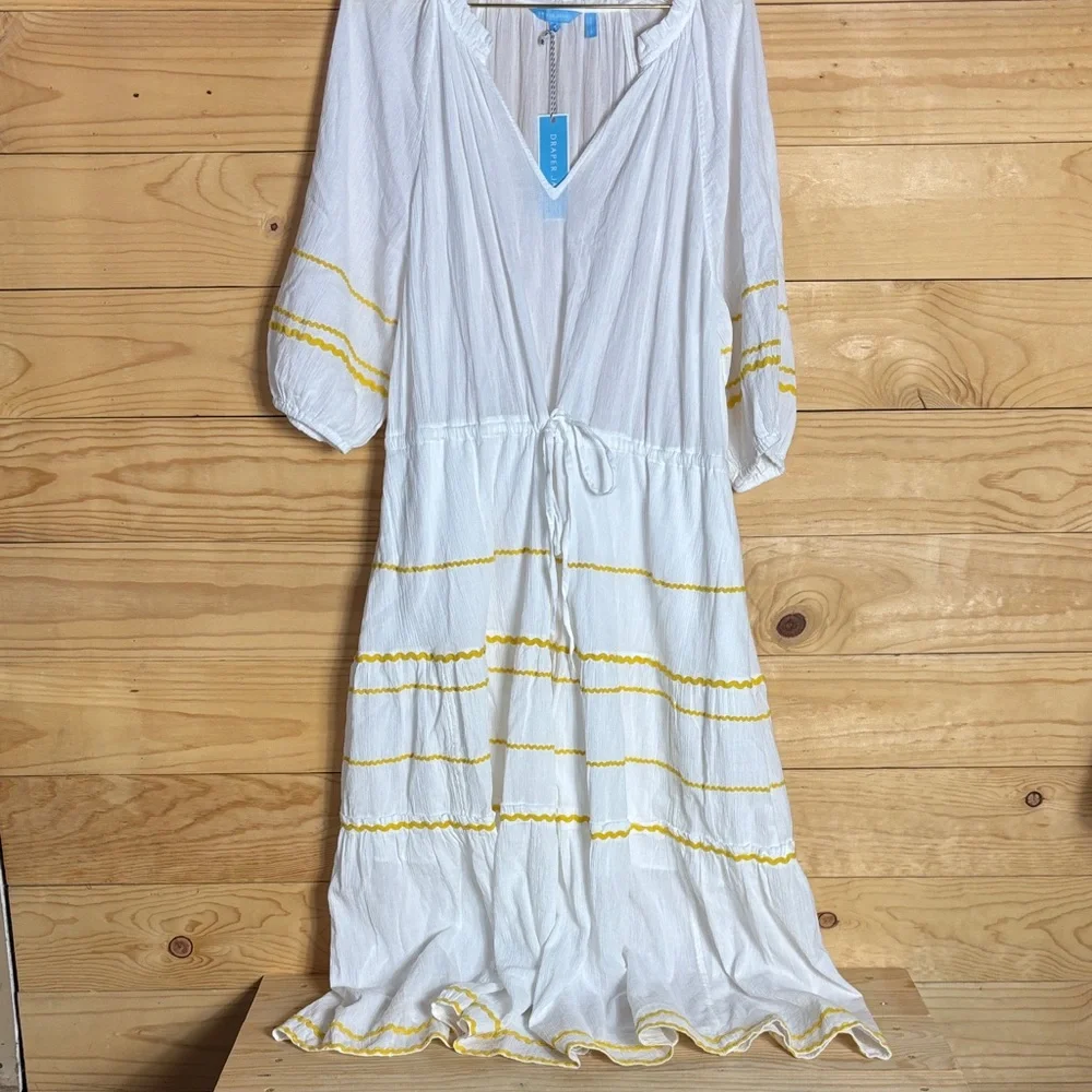 NWT Draper James white Rick rack detail dress 1x‎